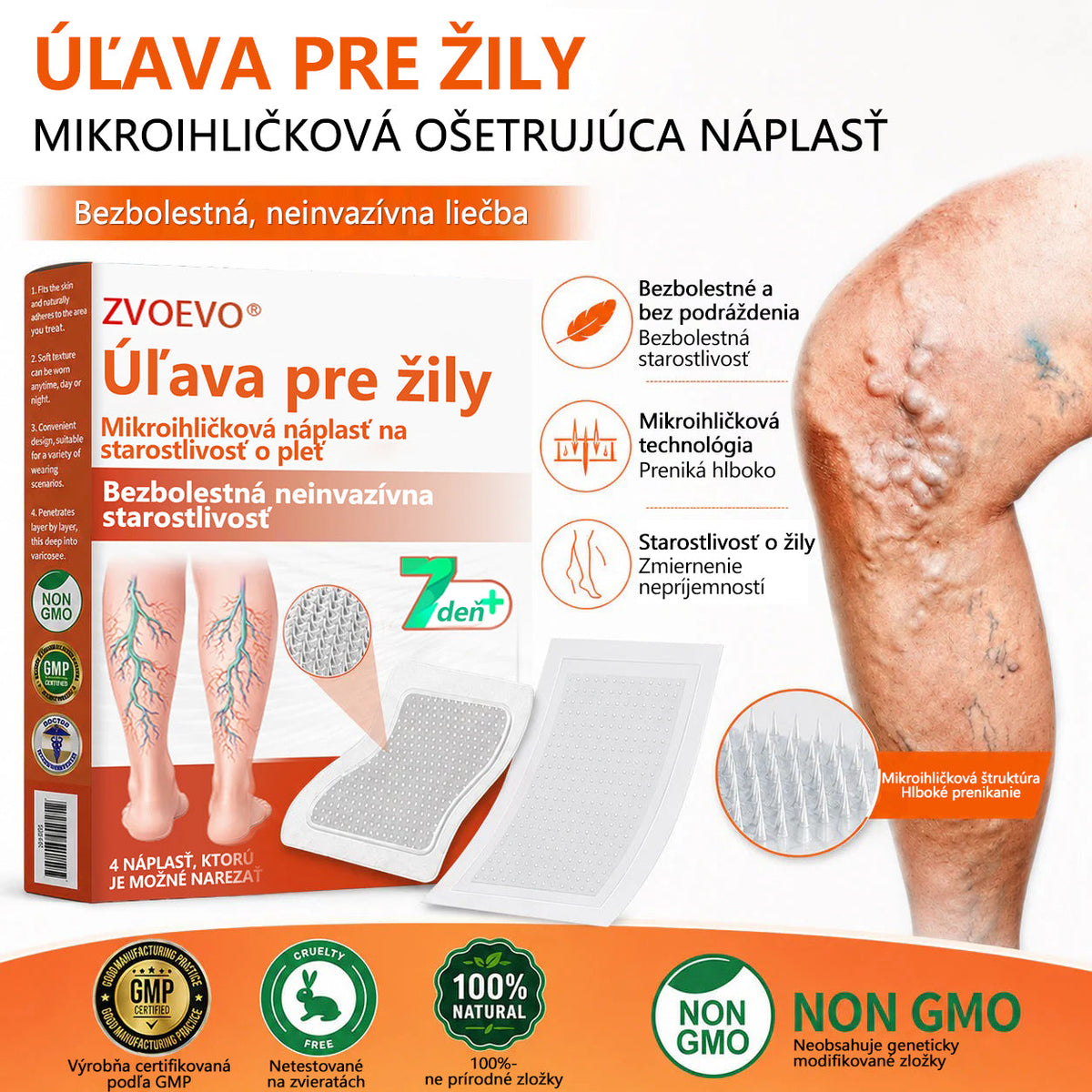 ☘️ Zvoevo® Vein Ease mikroihličková terapia (na metličkové žilky, kŕčové žily, opuchy nôh a únavu nôh)🎁